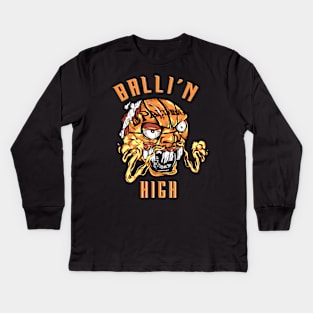 Basketball Ballin High Kids Long Sleeve T-Shirt